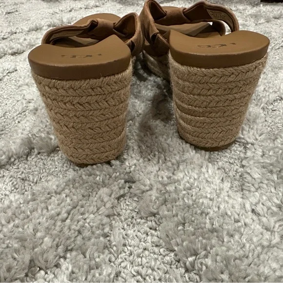 Ugg Niyomee Tan Wedge Sandal Slide US 10 - Picture 4 of 7